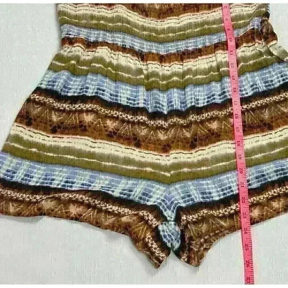 Gypsies & Moondust Womens XL Multicolor Sleeveless Romper Rayon Boho Stretchy - Picture 4 of 16